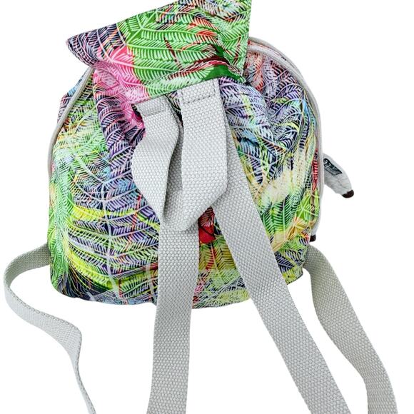 Kipling Pink Purple Green Mini Backpack With Monkey Hanging Bag Tag - Picture 8 of 14